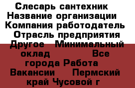 Слесарь-сантехник › Название организации ­ Компания-работодатель › Отрасль предприятия ­ Другое › Минимальный оклад ­ 20 000 - Все города Работа » Вакансии   . Пермский край,Чусовой г.